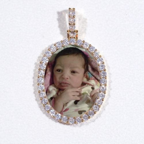 3D Oval Custom Picture Pendant