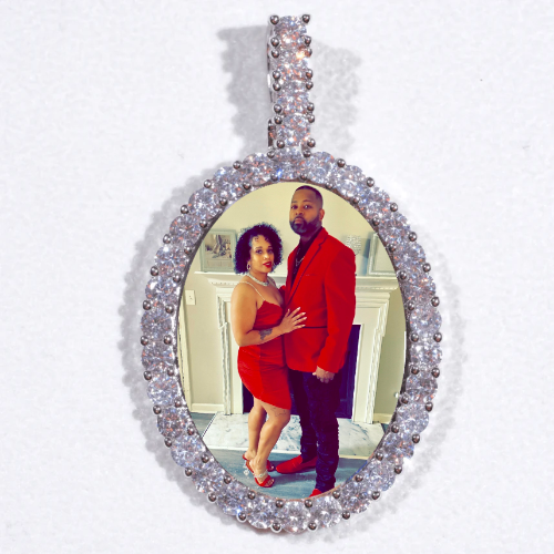 Large 3D Oval Custom Picture Pendant