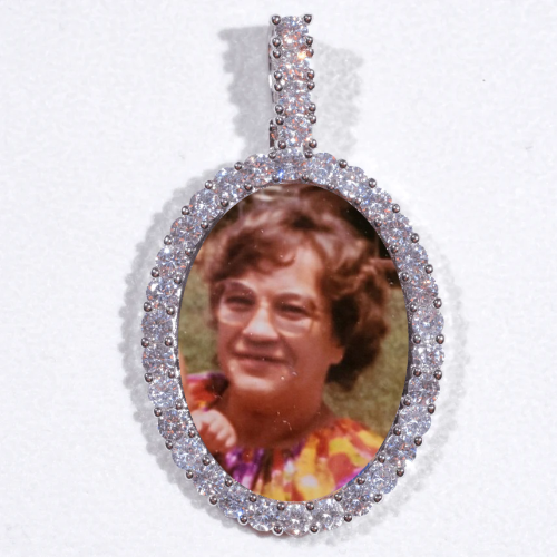 Large 3D Oval Custom Picture Pendant