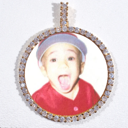 LARGE 3D CIRCLE CUSTOM PICTURE PENDANT
