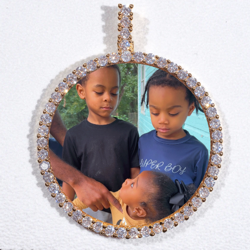 LARGE 3D CIRCLE CUSTOM PICTURE PENDANT