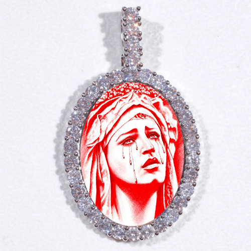 Large 3D Oval Custom Picture Pendant