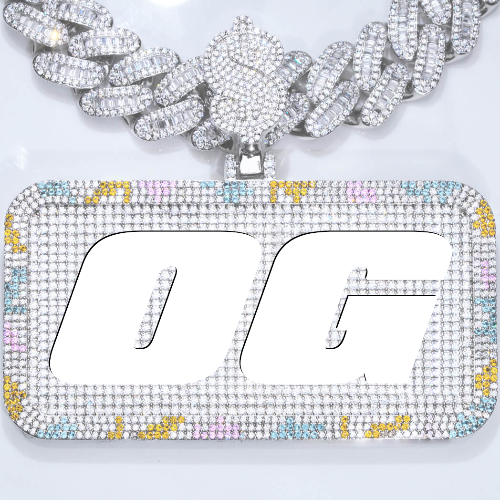 CUSTOM LETTER NECKLACE 3D COLORFUL SQUARE