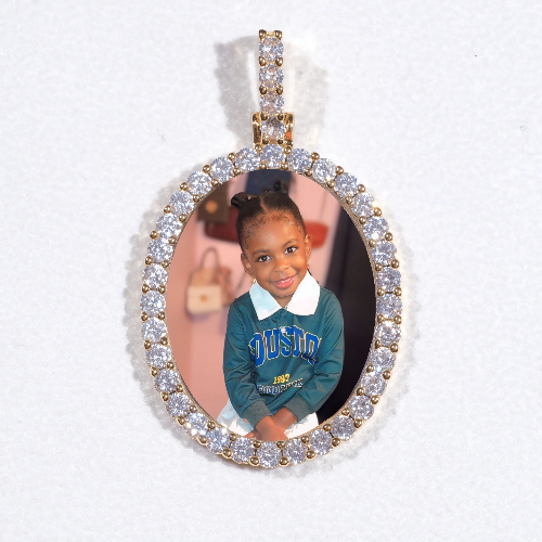 3D Oval Custom Picture Pendant