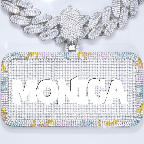 CUSTOM LETTER NECKLACE 3D COLORFUL SQUARE