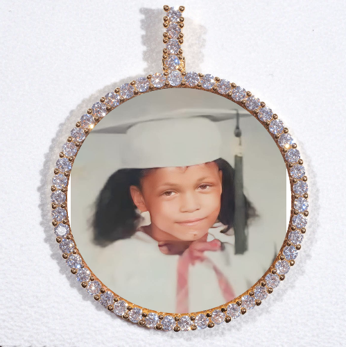 LARGE 3D CIRCLE CUSTOM PICTURE PENDANT