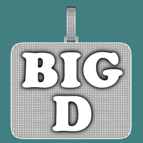 CUSTOM LETTER NECKLACE 3D BIG SQUARE