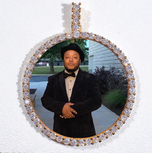 LARGE 3D CIRCLE CUSTOM PICTURE PENDANT