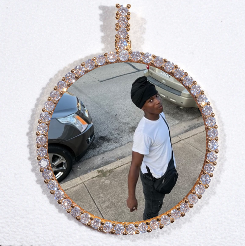 LARGE 3D CIRCLE CUSTOM PICTURE PENDANT