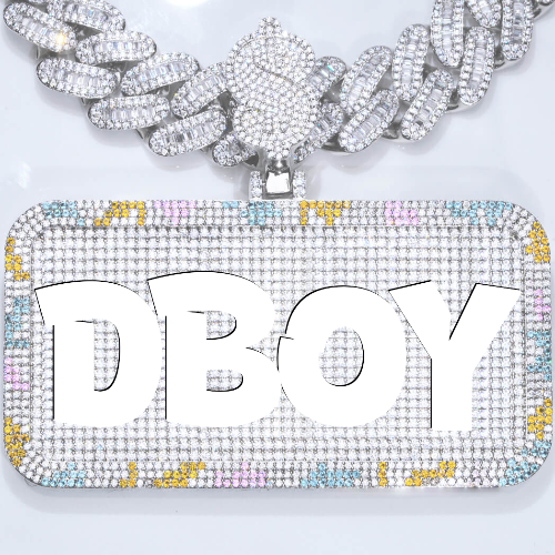 CUSTOM LETTER NECKLACE 3D COLORFUL SQUARE