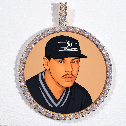 LARGE 3D CIRCLE CUSTOM PICTURE PENDANT