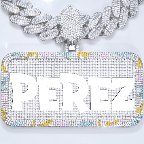 CUSTOM LETTER NECKLACE 3D COLORFUL SQUARE
