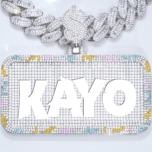 CUSTOM LETTER NECKLACE 3D COLORFUL SQUARE