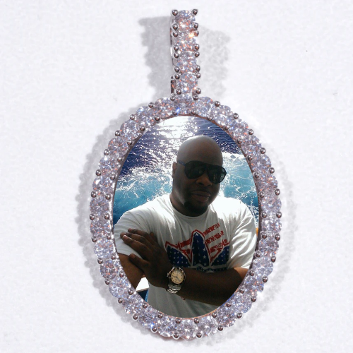Large 3D Oval Custom Picture Pendant