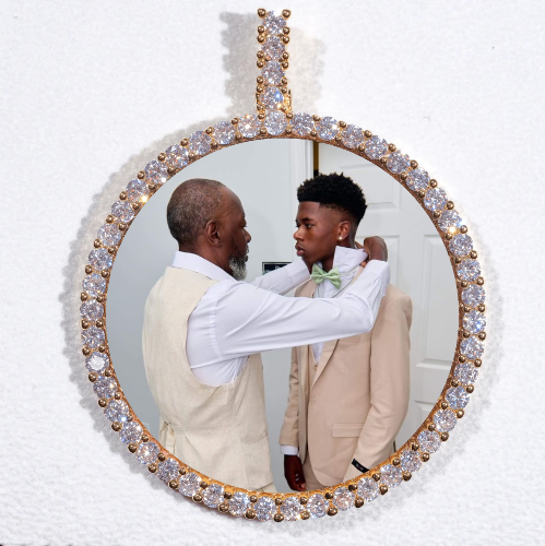 LARGE 3D CIRCLE CUSTOM PICTURE PENDANT