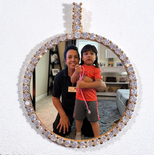 LARGE 3D CIRCLE CUSTOM PICTURE PENDANT