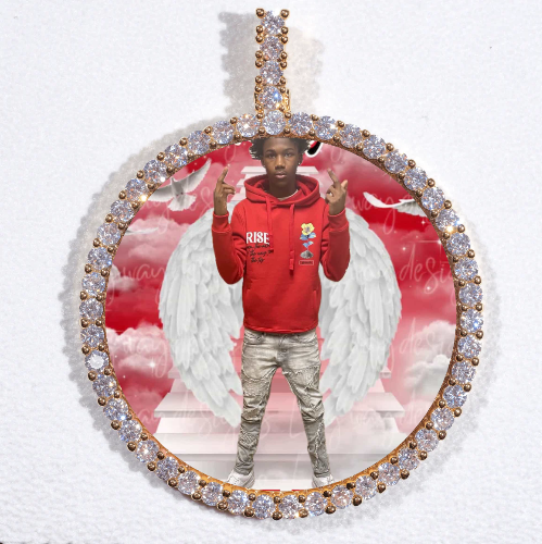 LARGE 3D CIRCLE CUSTOM PICTURE PENDANT