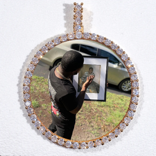 LARGE 3D CIRCLE CUSTOM PICTURE PENDANT