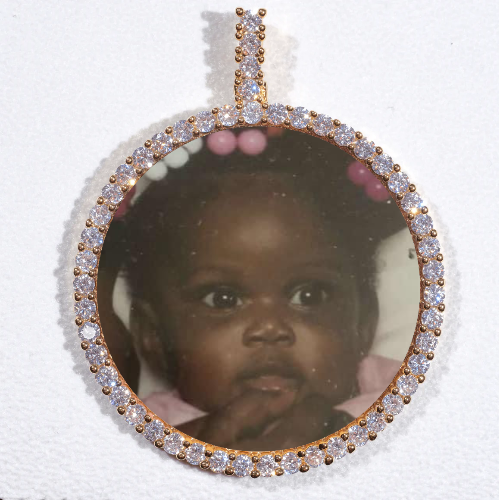 LARGE 3D CIRCLE CUSTOM PICTURE PENDANT
