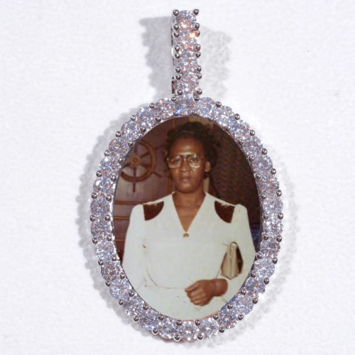 Large 3D Oval Custom Picture Pendant