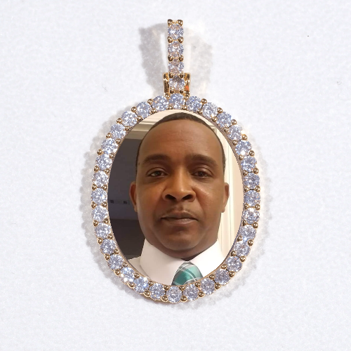 3D Oval Custom Picture Pendant