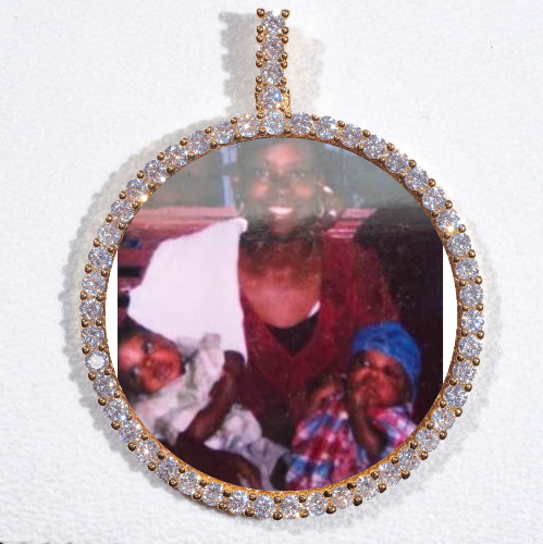 LARGE 3D CIRCLE CUSTOM PICTURE PENDANT