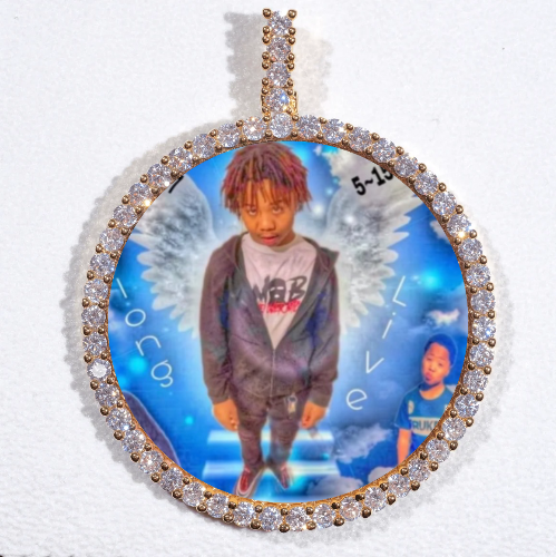 LARGE 3D CIRCLE CUSTOM PICTURE PENDANT