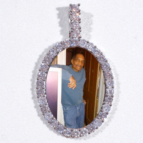Large 3D Oval Custom Picture Pendant