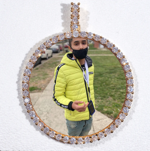LARGE 3D CIRCLE CUSTOM PICTURE PENDANT