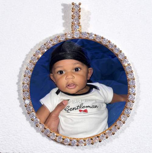 LARGE 3D CIRCLE CUSTOM PICTURE PENDANT