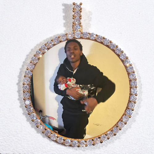 LARGE 3D CIRCLE CUSTOM PICTURE PENDANT