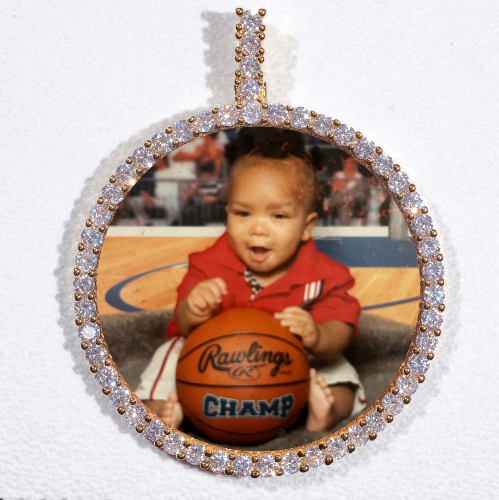 LARGE 3D CIRCLE CUSTOM PICTURE PENDANT