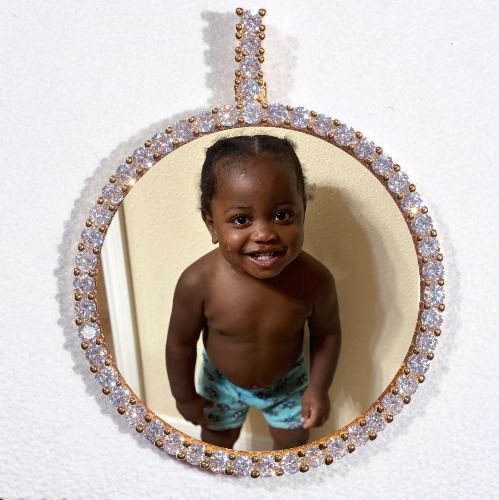 LARGE 3D CIRCLE CUSTOM PICTURE PENDANT