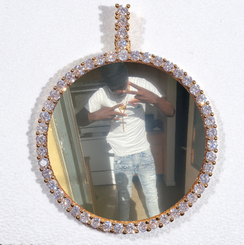 LARGE 3D CIRCLE CUSTOM PICTURE PENDANT