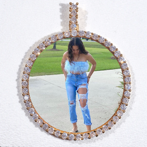LARGE 3D CIRCLE CUSTOM PICTURE PENDANT