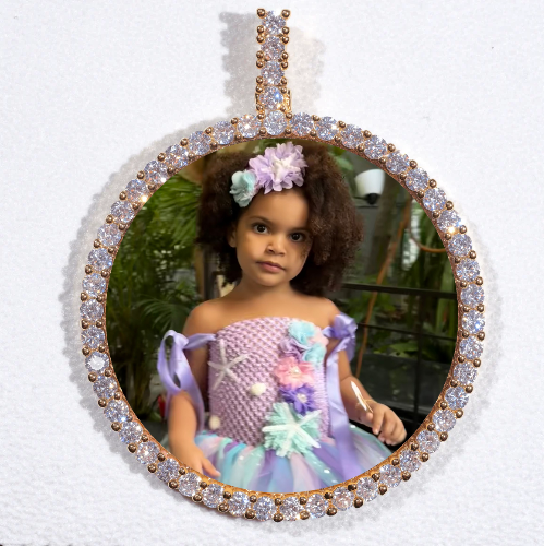 LARGE 3D CIRCLE CUSTOM PICTURE PENDANT