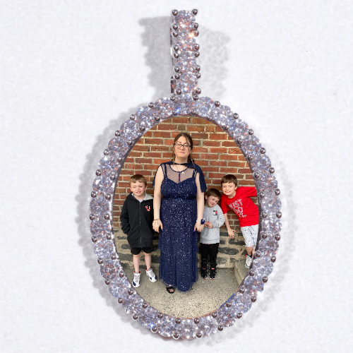 Large 3D Oval Custom Picture Pendant