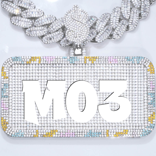CUSTOM LETTER NECKLACE 3D COLORFUL SQUARE