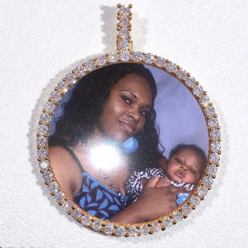 LARGE 3D CIRCLE CUSTOM PICTURE PENDANT