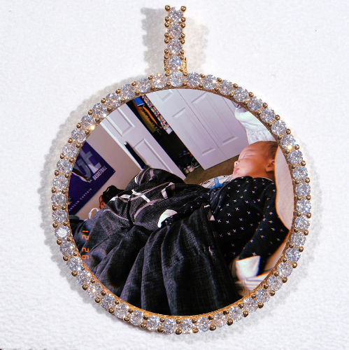 LARGE 3D CIRCLE CUSTOM PICTURE PENDANT