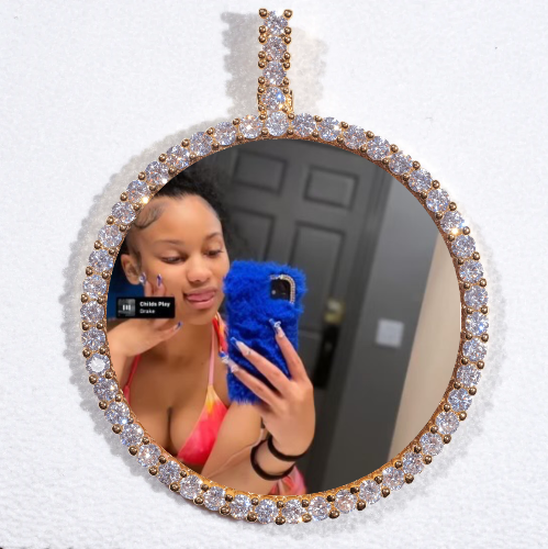 LARGE 3D CIRCLE CUSTOM PICTURE PENDANT