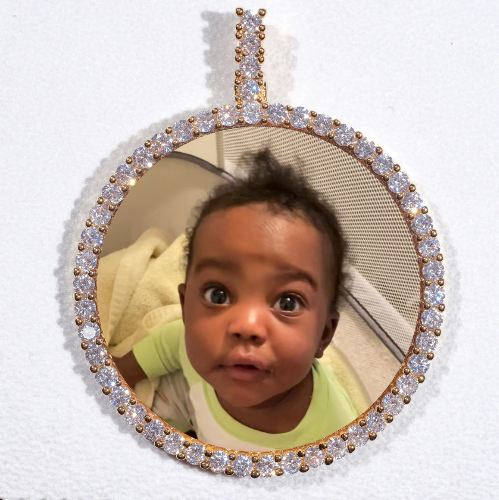 LARGE 3D CIRCLE CUSTOM PICTURE PENDANT