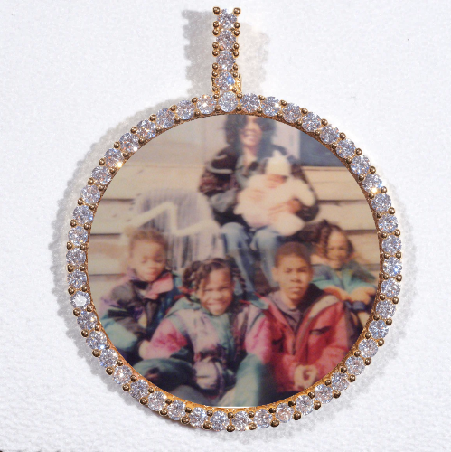 LARGE 3D CIRCLE CUSTOM PICTURE PENDANT