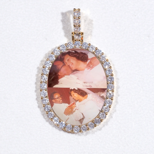 3D Oval Custom Picture Pendant