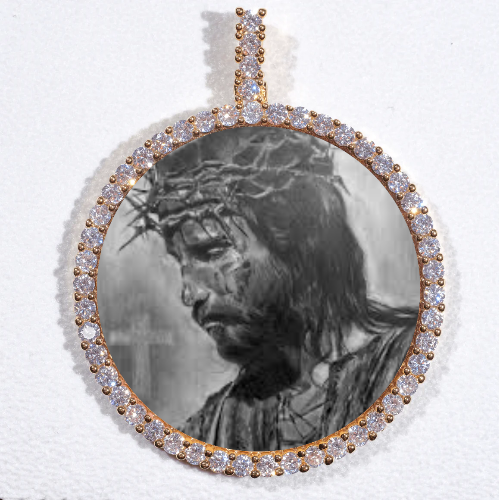 LARGE 3D CIRCLE CUSTOM PICTURE PENDANT