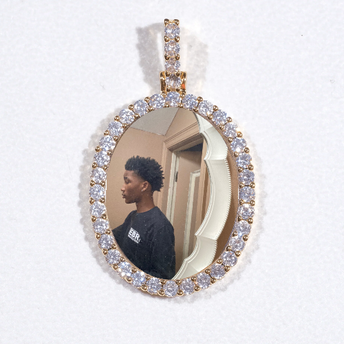 3D Oval Custom Picture Pendant