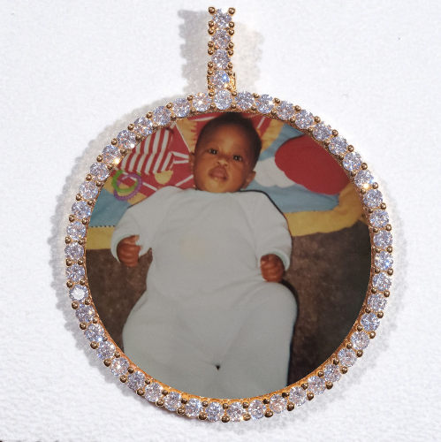LARGE 3D CIRCLE CUSTOM PICTURE PENDANT