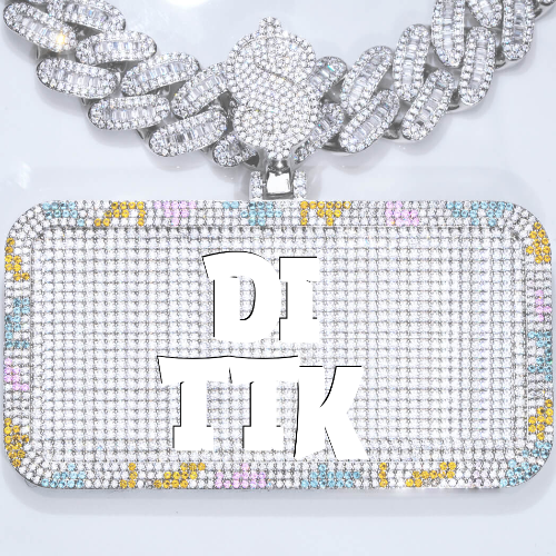 CUSTOM LETTER NECKLACE 3D COLORFUL SQUARE