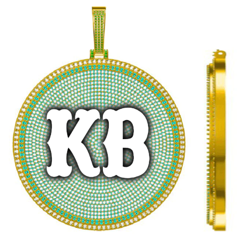 CUSTOM LETTER NECKLACE 3D BIG DISC