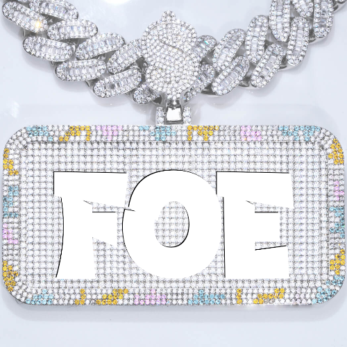 CUSTOM LETTER NECKLACE 3D COLORFUL SQUARE
